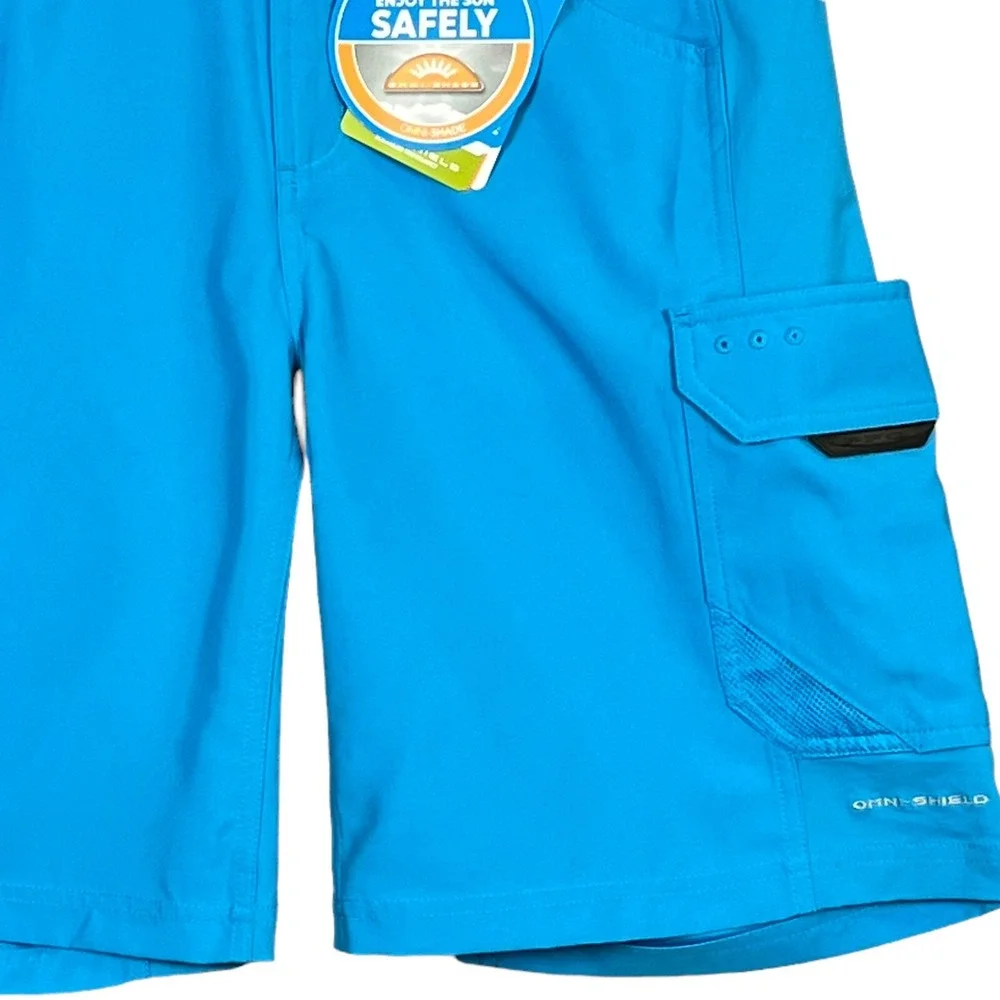 Columbia Mens Cargo Shorts Sz 30x10 Light Blue UPF 50 Omni Shield Sun Protection